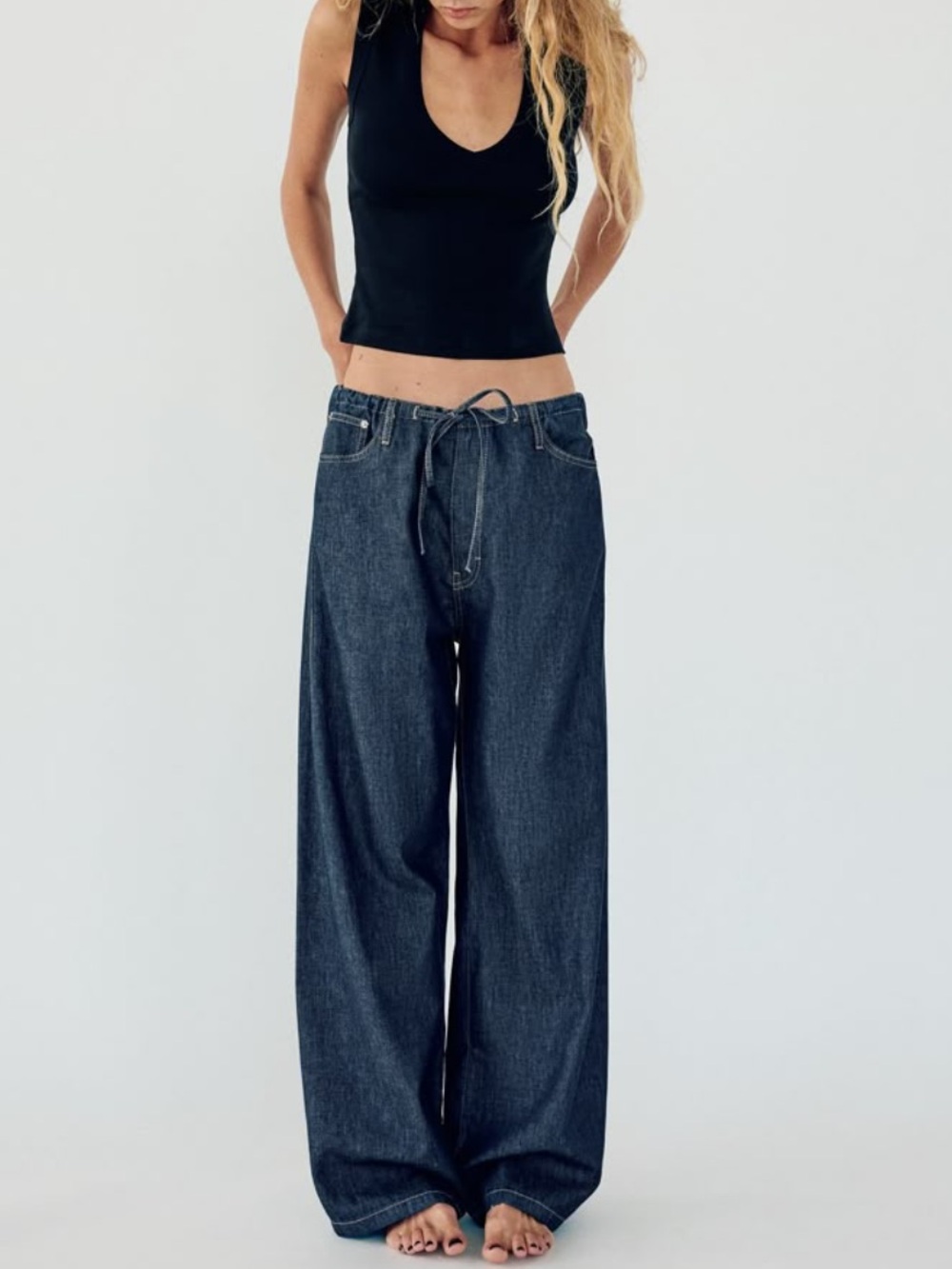 Zara Wide-Leg Drawstring Pants